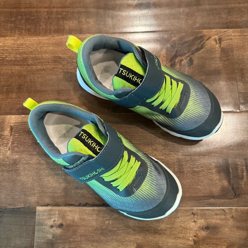 Tsukihoshi Kids' Green and Gray Sneakers